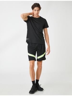 Športne kratke hlače z vezalkami s potiskom z žepi Koton črna