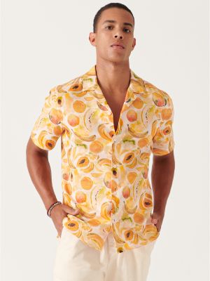 Košulja s printom kratki rukavi Avva narančasta