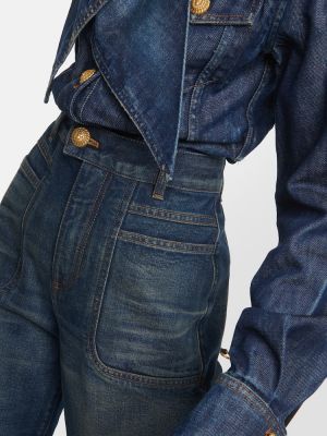 Zvonové džíny s vysokým pasem Balmain modré