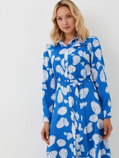 Платье-рубашка Naturel голубое