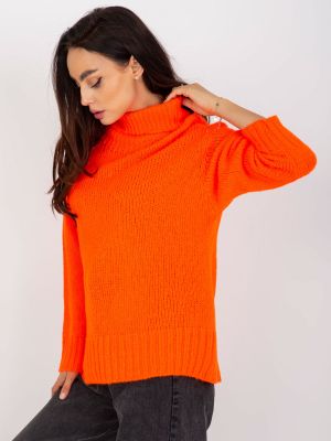 Sweter wełniany Fashionhunters, pomarańczowy