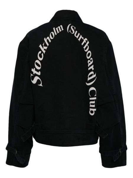 Jacke aus baumwoll mit print Stockholm Surfboard Club schwarz