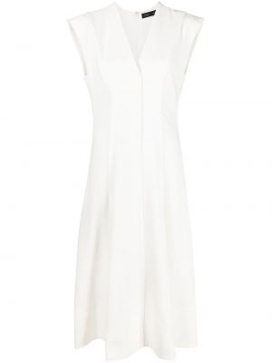 Sukienka midi bez rękawów z dekoltem w serek Proenza Schouler biała