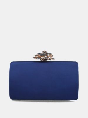 Bolso clutch de flores Menbur azul