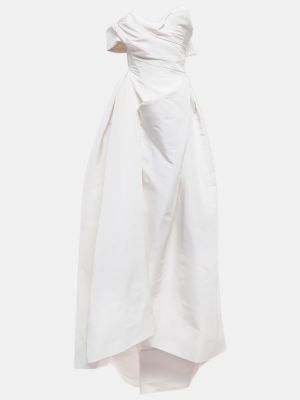 Шелковое платье на одно плечо Vivienne Westwood белое