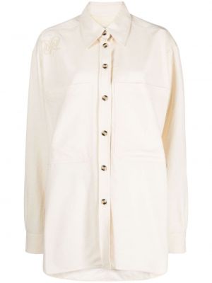 Siuvinėta marškiniai Nanushka balta