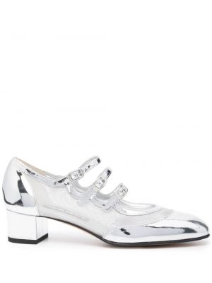 Pantofi cu toc din piele Carel Paris argintiu