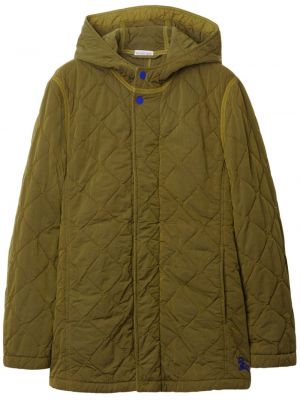 Prošivena jakna s kapuljačom Burberry zelena
