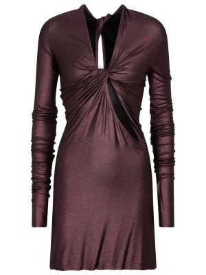 Sukienka z dżerseju Rick Owens fioletowa