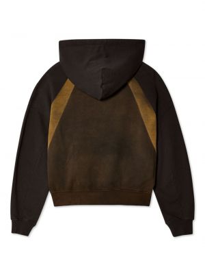 Raštuotas medvilninis džemperis su gobtuvu Eckhaus Latta ruda