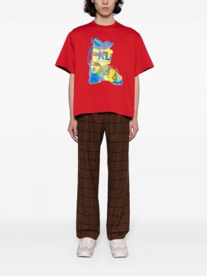 T-shirt aus baumwoll mit print Kolor rot