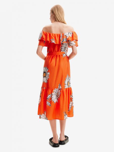 Sukienka Desigual pomarańczowa