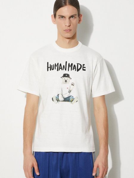 Koszulka bawełniana z nadrukiem Human Made biała