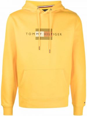 Trykt bomull hettegenser Tommy Hilfiger gul