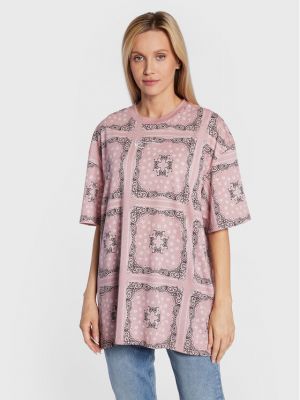 Relaxed fit marškinėliai su paisley raštu Karl Kani rožinė