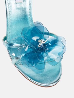 Usnjene sandali Aquazzura modra