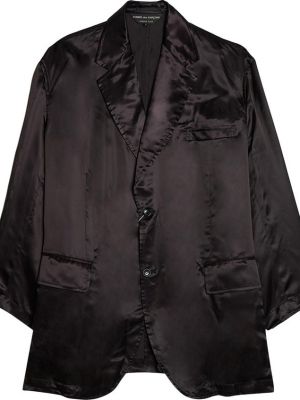 Атласное пальто с принтом Comme Des GarÇons Homme Plus черное