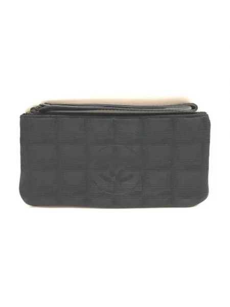 Retro nylon clutch mit taschen Chanel Vintage schwarz