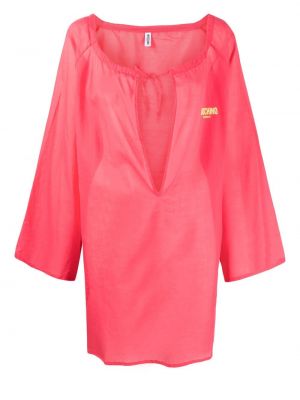 Haljina s printom Moschino ružičasta