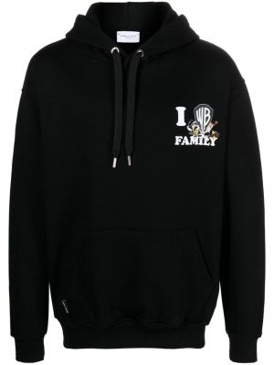 Pamučna hoodie s kapuljačom Family First crna