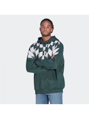Relaxed fit džemperis su gobtuvu Adidas žalia