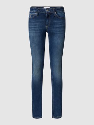 Jeansy skinny z kieszeniami Calvin Klein Jeans niebieskie