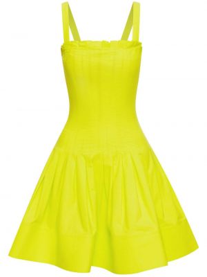 Sukienka bez rękawów plisowana Oscar De La Renta żółta