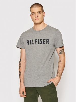 Priliehavé tričko Tommy Hilfiger sivá