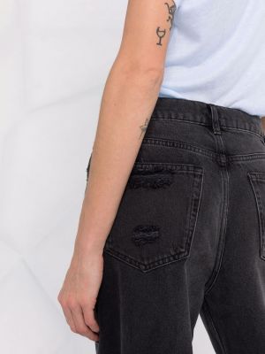 Straight fit džíny s oděrkami Boyish Jeans černé