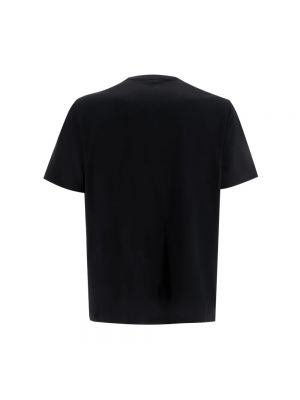 Haftowana koszulka bawełniana Brioni czarna