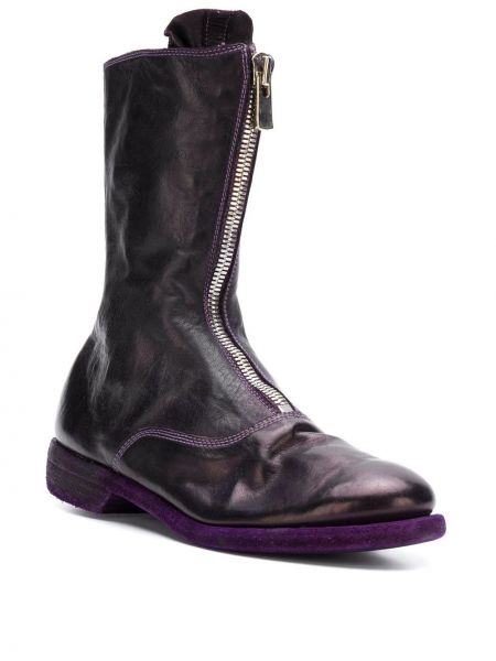 Kotníkové boty na zip Guidi fialové