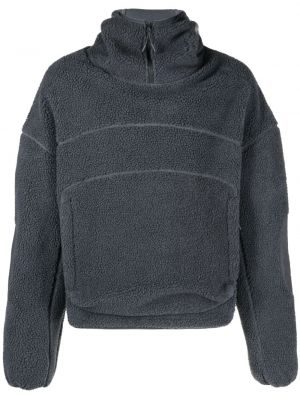 Flīsa kapučdžemperis ar rāvējslēdzēju Entire Studios pelēks