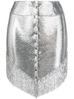 Mini sukně s knoflíky Paco Rabanne stříbrné