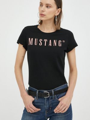 Pamut póló Mustang fekete