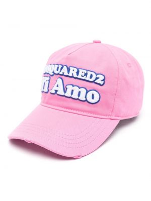 Kepurė su snapeliu Dsquared2 rožinė