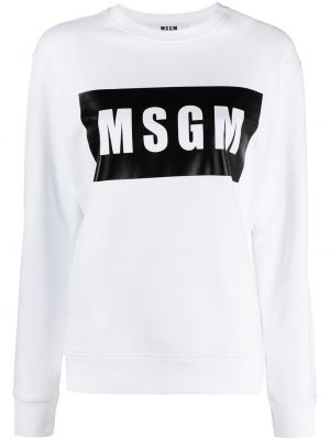 Sudadera con cuello redondo de cuello redondo Msgm blanco