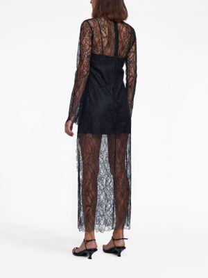 Krajkové průsvitné dlouhé šaty Anna Quan černé