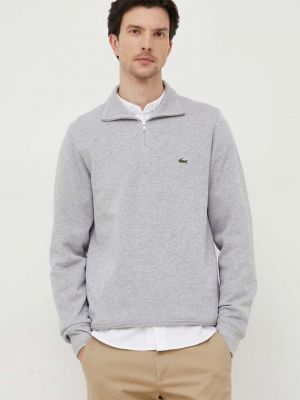 Pamučni pulover Lacoste siva