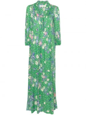 Rochie lunga cu model floral cu imagine Dvf Diane Von Furstenberg verde