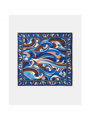 Pañuelo de seda con estampado Latouche azul