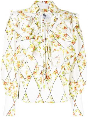 Floral bluse Msgm hvit