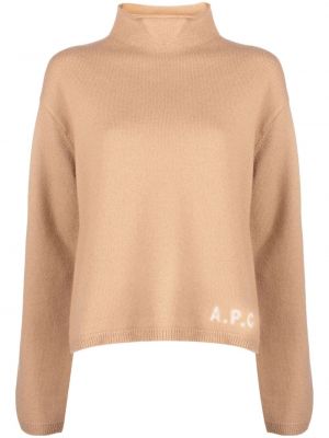 Вълнен пуловер с принт A.p.c. кафяво