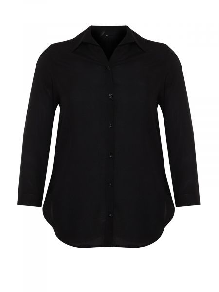 Плетена oversize риза Trendyol черно
