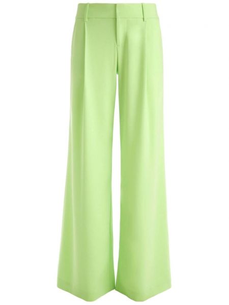 Pantaloni cu talie joasă Alice + Olivia verde