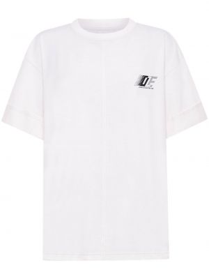Bavlnené tričko s potlačou Dion Lee biela