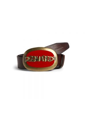 Cinturón de cuero con hebilla Dsquared2 marrón