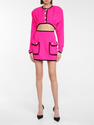 Vlněné mini sukně s vysokým pasem Rodarte růžové