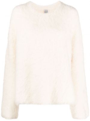 Sweter wełniany z alpaki Toteme biały