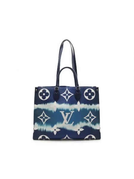 Shopperka bawełniana Louis Vuitton Vintage niebieska