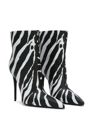 Ankle boots z nadrukiem w zebrę Dolce And Gabbana